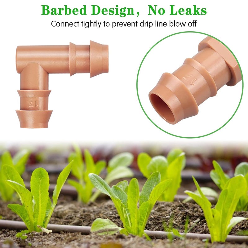 Gardrip Drip Irrigation Barbed Elbow：20 Pack Drip Irrigation Elbow Parts Fits for 1/2 Inch Drip Irrigation Tubing 17mm 0.600" ID for Patio Lawn Garden - Image 3